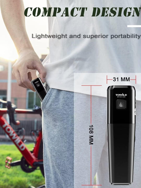 TOWILD BR1000 Bike Lights, 1000 Lumen Lightweight Front Light for Night Riding, Rechargeable Battery, Compatible with