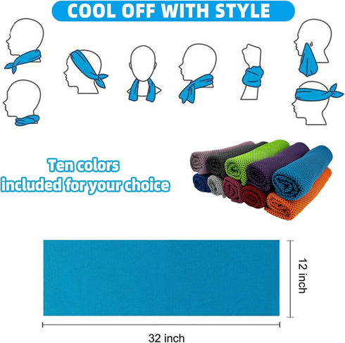 Cooling Towels, Soft Breathable Sweat Ice Towel for Sports, Yoga, Gym, Golf, Camping, Running, Fitness, Workout & More