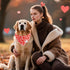 Set E-Clover Mother's Day Heart Dog Bandanas & Matching Scrunchie Cute Girl Dog Scarf Bibs Pet Bandana with Bow Tie
