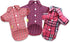 DroolingDog 3 Pack Plaid Dog Shirts - Small Dog T-Shirt with Checked Pattern, Puppy Button Up Tee, Black White Rose Blue