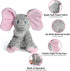 DODODOLA Cute Squeaky Elephant Dog Toy, Crinkle Paper Stuffed Plush Animal for Small Medium Large Dogs