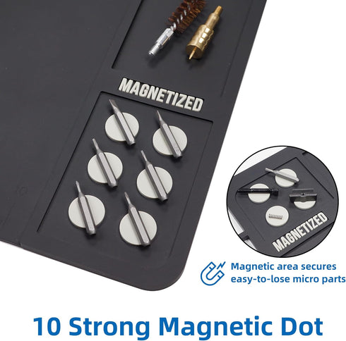 Pistol Gun Cleaning Mat, Premium Magnetic Pad with Organizer Parts Tray, Anti-Slip Rubberized Mat for Pistol Cleaning