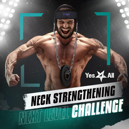 Yes4All Adjustable Neck Harness - Weight Training Neck Exerciser with Padded Strap for Strengthening & Resistance
