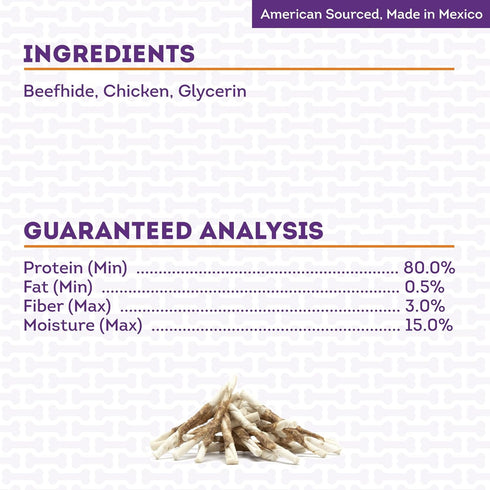 Combo Chews Beefhide Twist Sticks 5" with Chicken Meat Wrap Dog Chew Treats, 22 Count/1 Pack