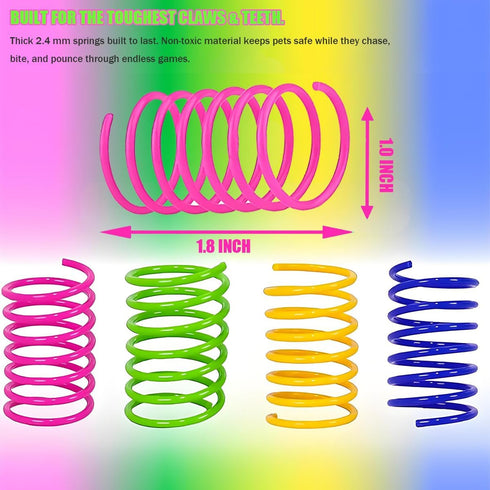 (12Pcs) Cat Toys Spring - Interactive Cat Toy & Kitten Toys with Durable Plastic Coils for Swatting, Biting, Hunting