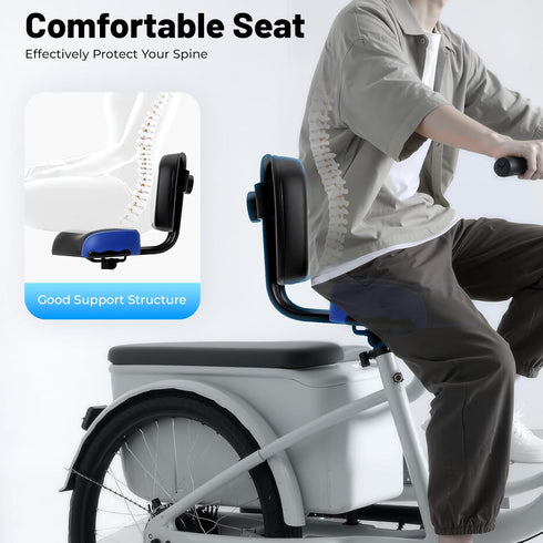 YDOOLNG 220lbs Commuter 9.84 11.81in Bike Seat with Backrest, Bicycle Seat with Adjustable Height Bike Saddle