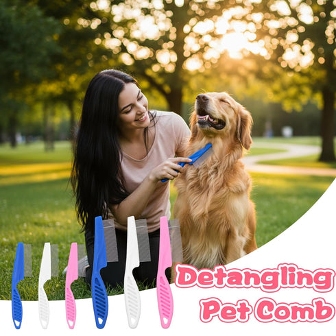 hidyuuoo 24 2 Pcs Flea Comb for Dogs and Cats Flea Remover Tool with Stainless Steel Metal Teeth for Detangling
