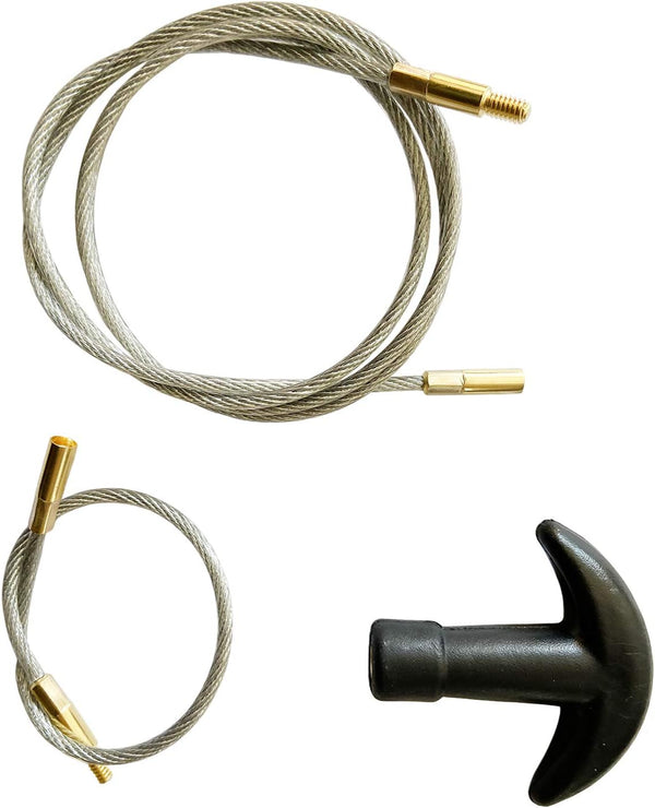 Gun Cleaning Flexible Cable Set (8''+33''), T-handle 8-32 Thread for Rifle Shotgun Pistol Handgun