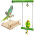 Natural Wood Bird Perches for Cage, Platform Swing, Nail Trimming Paw Grinding Stick for Parakeet Cockatiels Parrot
