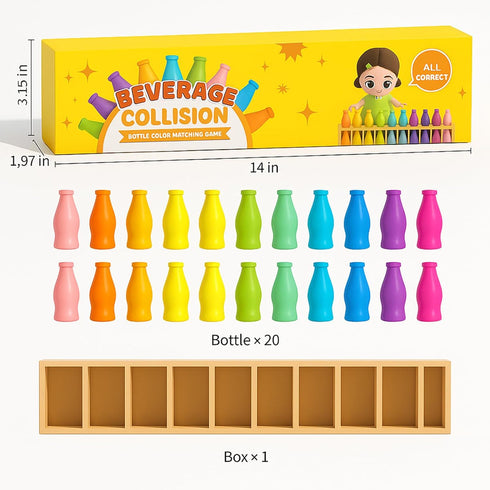 Trozihn 8-12, 2-4 Counters, Bottle Color Match Game, Fun Family Board Game for Kids Bottle Collision Game for Players