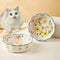 Premium Cat Food Bowl Set of 2, 6” Ceramic Cat Water Bowl, Cute Shallow Weighted Cat Dishes for Indoor Cats