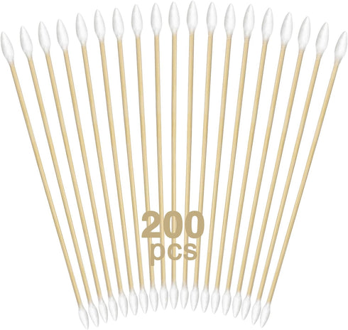 Gun Cleaning Supplies, Dual-Ends Tips Swabs, 6 Inch Long Cotton Swabs with Bamboo Sticks in Storage Case for Maintenance