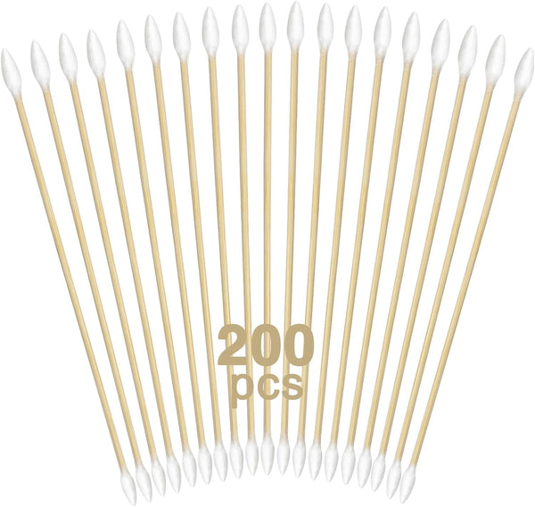 Gun Cleaning Supplies, Dual-Ends Tips Swabs, 6 Inch Long Cotton Swabs with Bamboo Sticks in Storage Case for Maintenance