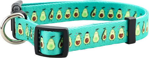 Native Pup Flower Dog Collar, Adjustable Small Medium Large, Pink Floral Blue Daisy Rose (Large, Avocado)