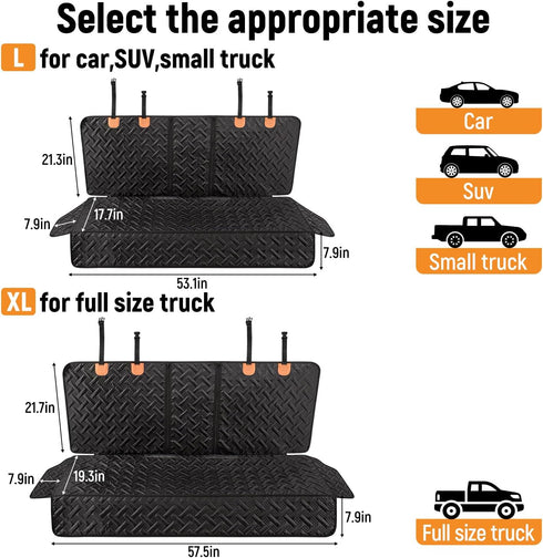 YJGF Dog Car Seat Cover for Back Seat Truck,Truck Back Seat Pet Cover for Dogs,Waterproof Scratchproof Rear Bench Seat