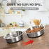 Taglory 2 Cup Stainless Steel Dog Bowls Set of 2 for Food and Water, Anti-Slip Silicone Base, Rust Resistant, 17oz,