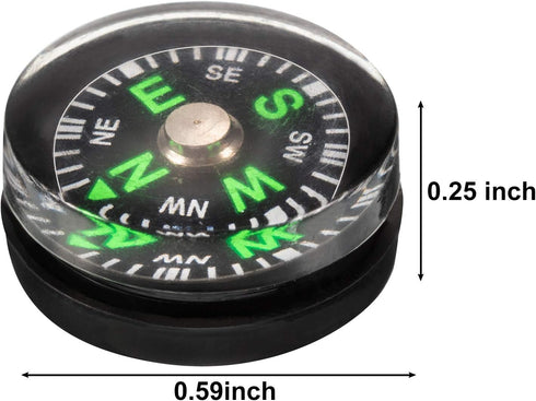 200 Mini Black Survival Compasses - Essential Outdoor Gear