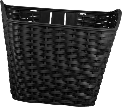 Commuting Toddmomy Braided Bike Basket Front Carrier Plastic Retro Bicycle Storage Basket Black for and Grocery