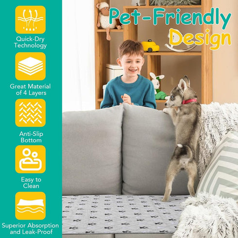 ,30"X34", 2 Packs FUWERY Washable Pee Pads for Dogs Thick Heavy Absorbency Reusable, Prevent Leakage, Non-Slip Pee Pads