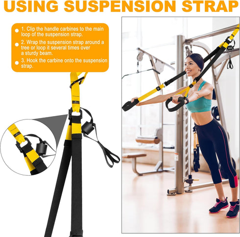 Resistance Training Kit, 2 Adjustable Bodyweight Resistance Bands with Handles, 1 Door Anchor, 5 Resistance Loop Bands