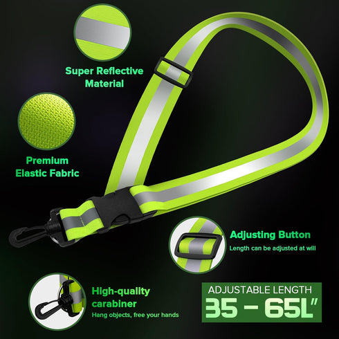 Reflective Sash for Walking at Night, High Visibility Safety Gear for Men Women Kids, Includes 2 Reflective Armbands