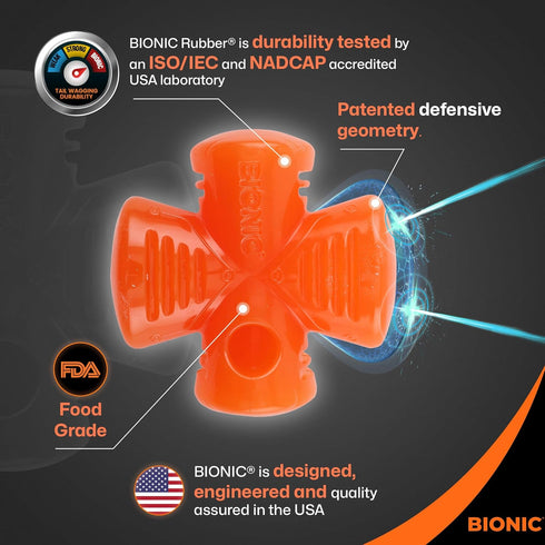 BIONIC Stuffer Treat Dog Toy, High-Visibility Treat Dispenser, Great for Redirected Chewing