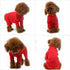 Lovelonglong Four Feet Dog Pajamas, Lightweight Pure Cotton Dog Jumpsuits, Stylish PJS for Large Medium Small Dogs, Red