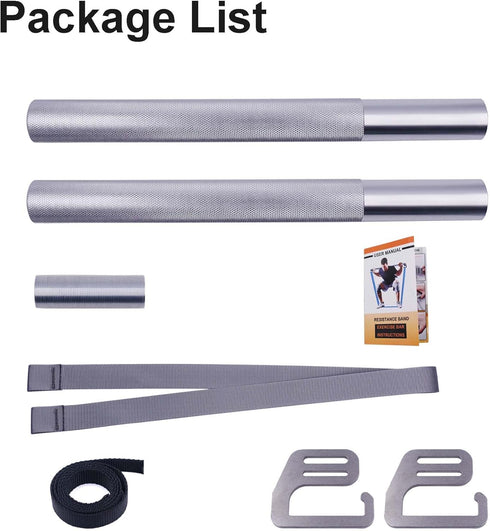 J Bryant Fitness Resistance Band Exercise Bar – Large Hook Heavy Duty Bar for Workouts