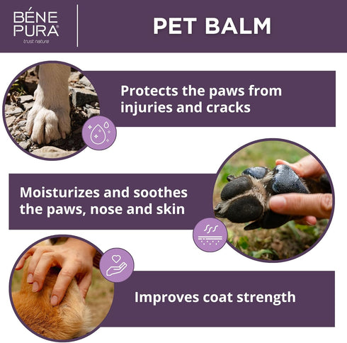 BenePura Dog Paw Balm 1.35 Fl. Oz, Natural Lick Safe Unscented Balm for Dogs and Cats