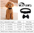 Dog Collar with Bowtie, Soft Velvet Material with Quick Release Buckle for Large Dogs (Black, L)
