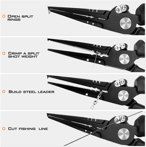 KastKing Speed Demon Pro Fishing Pliers, 420 Stainless Steel, Saltwater Resistant Fishing Tools with Grip Handles