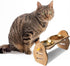 Elevated Cat Bowls, 15° Tilted Raised Bowl Stand with Two Stainless Steel Bowls, Water Feeder Set for Small Dogs