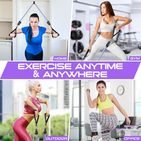RENRANRING Resistance Bands - 150LBS Workout Bands Set with Handles, Ankle Straps for Muscle Training for Men Women