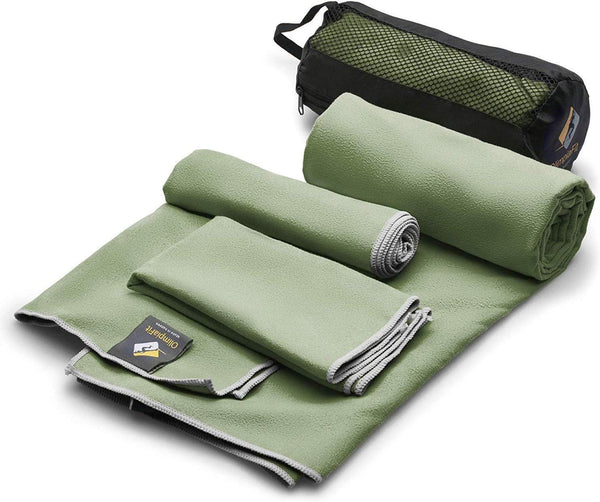 OlimpiaFit Quick Dry Towel, 3 Size Pack of Lightweight Microfiber Travel Towels with Bag for Camping, Beach, Gym