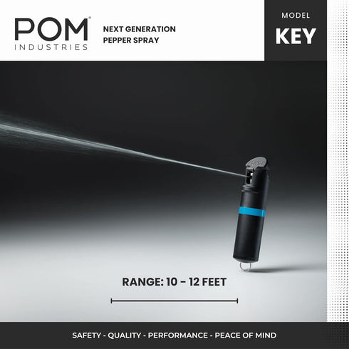 POM Pepper Spray Maximum Strength OC Spray Flip Top Keychain - 25 Bursts, 10ft Range, Accurate Stream Pattern