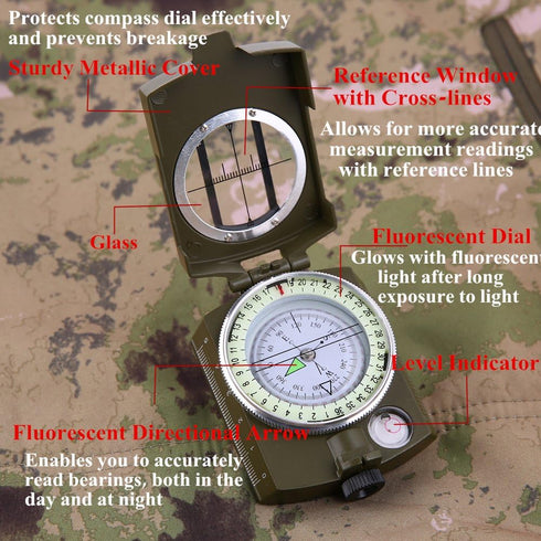 Sportneer Compass: Accurate Durable Lightweight Orienteering Compass with Strap and Carrying Case for Hiking