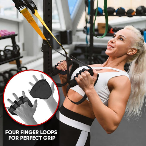 Weight Lifting Gym Grip Pads - Non-Slip Neoprene Pull Up Bar Pads Substitute for Workout Gloves