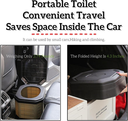 Upgrade Portable Toilet for Adults, Travel Floding Toilet with Lid for Adults & Kids, Camping Toilet Portable Potty
