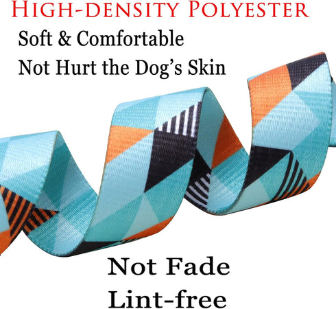 Dog Collar with Bohemia Floral Patterns, Soft Adjustable Ethnic Style Collar for Small Medium Large Dogs (Geometry, M)