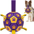 QDAN Dog Ropes Toys Soccer Ball with Straps - Interactive Tug of War Toy, Durable Water Toy for Medium & Large Dogs,