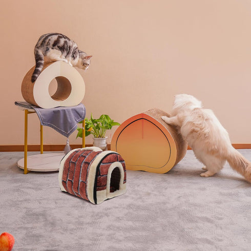 FOMIYES Pet Sleeping Bed, Cat Sleeping House Dog Bed Cushion, Pet House Cave for Dogs and Cats