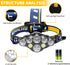 Rechargeable Headlamp, 8 LED 18000lm IPX4, Red Light Flashlight, USB Cable, 8 Modes for Outdoors Camping