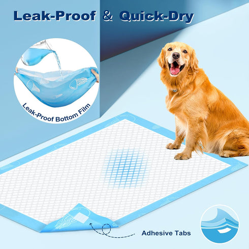 28x44in 12 (30 Counts) MIZOK Dog Pee Pads Extra Long Dog Pads Cups Superior Absorption Leak-Proof Pee Pads for Dogs