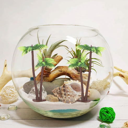 12pcs NUOBESTY Fake Palm Tree Small Coconut Tree Cake Topper Decoration DIY Plant Pots Bonsai Sand Table Aquarium