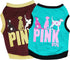 Pack of 2 Dog Tank Top Cat Shirt, Soft Breathable Sleeveless Vest for Small Dogs and Cats (Pink Word, Large)