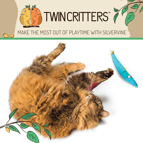 Silvervine Sardine 2-Pack Organic Catnip Substitute Toys for Cats & Kittens, 100% All-Natural