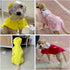 Dog Waterproof Raincoat with Poncho Hoodie, High Reflective Adjustable Yellow Pet Rain Jacket for Small Medium and