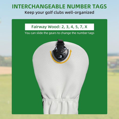 Golf Club Head Covers Set, 4pcs or 1pc Golf Accessories for Woods and Driver Fairway Hybrids