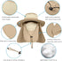 IYEBRAO Mens Outdoor Sun Hat, UV Protection Wide Brim Fishing Hat with Face Neck Flap for Hiking Safari Gardening UPF