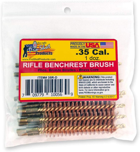 Pro-Shot Products .35 Cal. / 9mm Rifle Bore Brush Dozen Pack